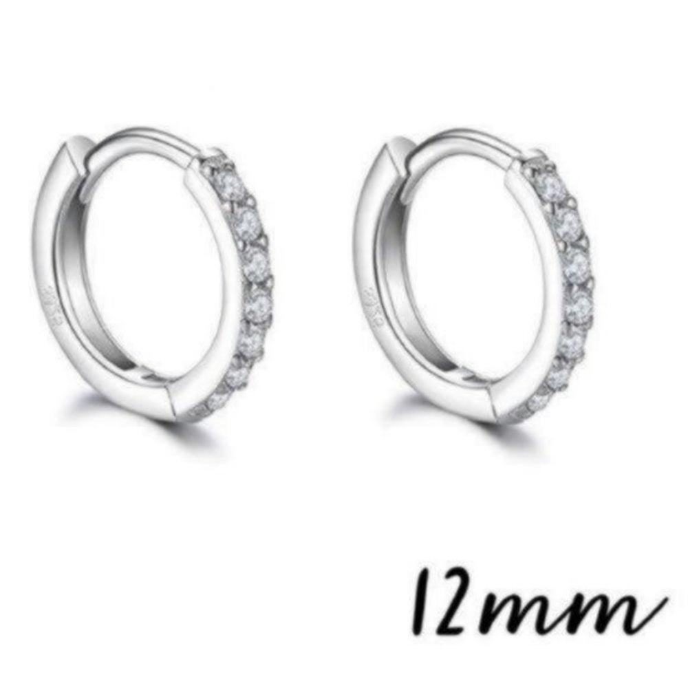 925 Sterling Silver Small Hoop Earrings 12MM